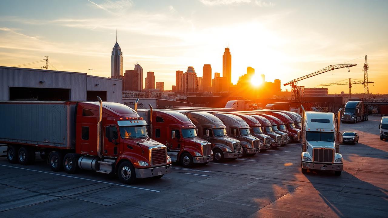 Commercial trucks and equipment at Nashville Tennessee distribution facility